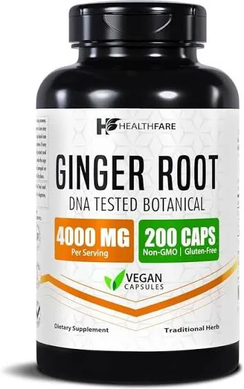 Healthfare Ginger Root supplement bottle