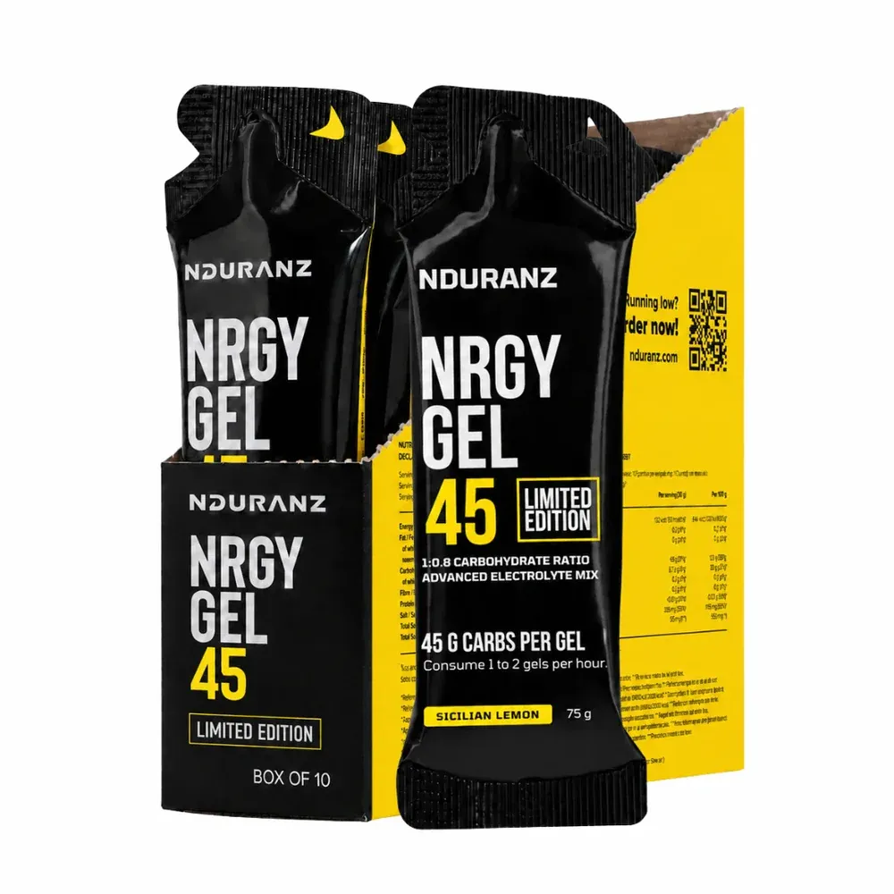 Nduranz NRGY Gel 45 Sicilian Lemon product box and single gel